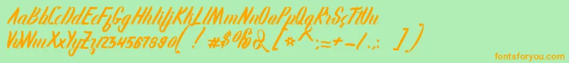 Karlote Font – Orange Fonts on Green Background