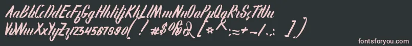 Karlote Font – Pink Fonts on Black Background