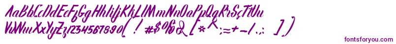 Karlote-Schriftart – Violette Schriften auf weißem Hintergrund