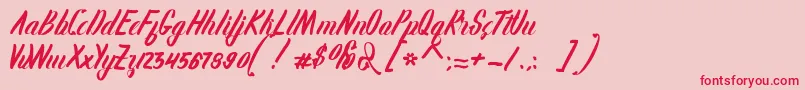 Karlote Font – Red Fonts on Pink Background