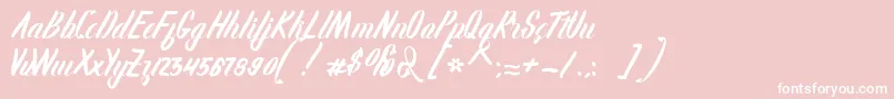 Karlote-Schriftart – Weiße Schriften auf rosa Hintergrund