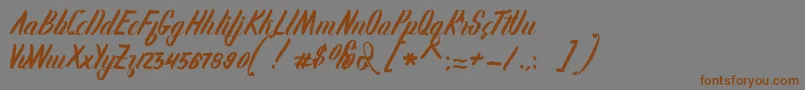 Karlote-Schriftart – Braune Schriften auf grauem Hintergrund
