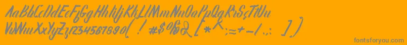 Karlote-Schriftart – Graue Schriften auf orangefarbenem Hintergrund