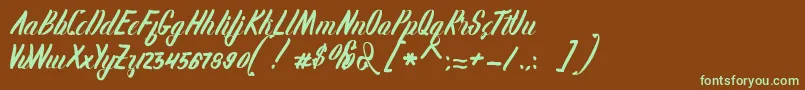 Karlote Font – Green Fonts on Brown Background