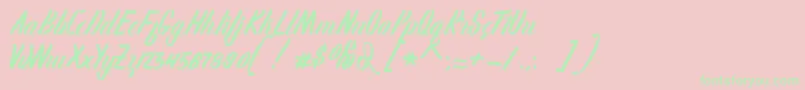 Karlote Font – Green Fonts on Pink Background