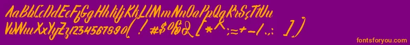 Karlote Font – Orange Fonts on Purple Background