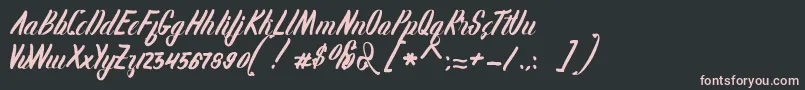 Karlote Font – Pink Fonts on Black Background