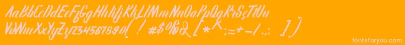 フォントKarlote – オレンジの背景にピンクのフォント