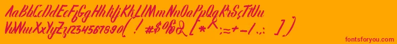 Karlote Font – Red Fonts on Orange Background