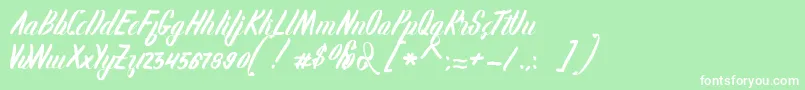 Karlote Font – White Fonts on Green Background