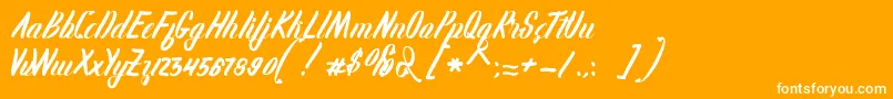 Karlote Font – White Fonts on Orange Background