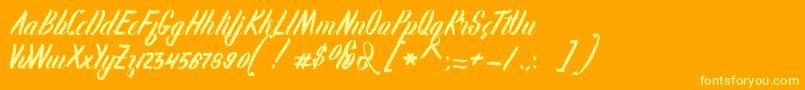 Czcionka Karlote – żółte czcionki na pomarańczowym tle
