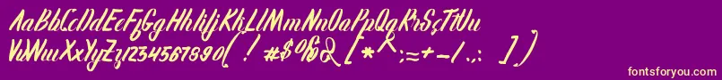 Karlote Font – Yellow Fonts on Purple Background