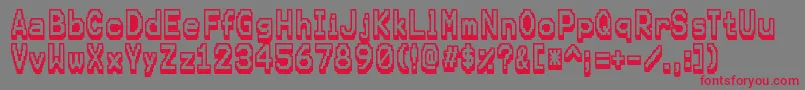 karma future-Schriftart – Rote Schriften auf grauem Hintergrund