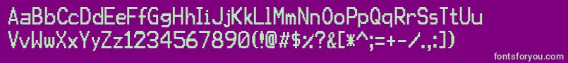Czcionka karma suture – zielone czcionki na fioletowym tle