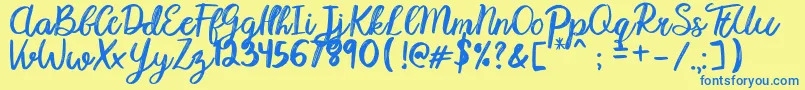 More about Karmany Regular Font Karmany Regular Font – Blue Fonts on Yellow Background