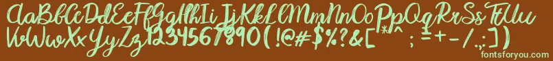 Karmany Regular Font – Green Fonts on Brown Background