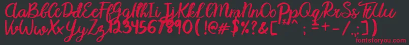 Karmany Regular Font – Red Fonts on Black Background