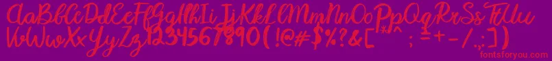 Karmany Regular Font – Red Fonts on Purple Background