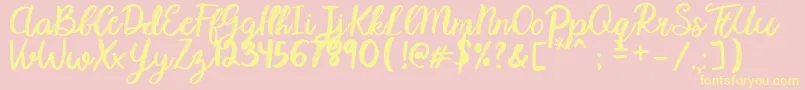 Karmany Regular-Schriftart – Gelbe Schriften auf rosa Hintergrund