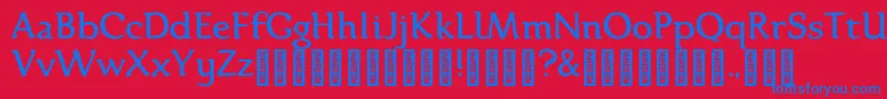 Karolina DEMO Regular Font – Blue Fonts on Red Background