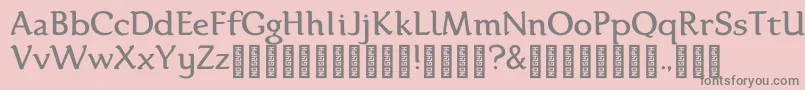 Weitere Informationen zur Karolina DEMO Regular-Schriftart Karolina DEMO Regular-Schriftart – Graue Schriften auf rosa Hintergrund