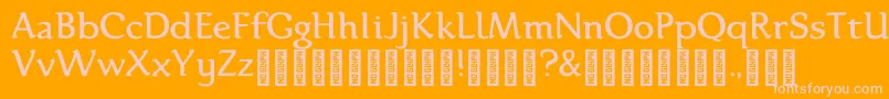 Karolina DEMO Regular Font – Pink Fonts on Orange Background