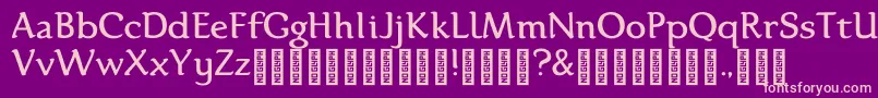 Karolina DEMO Regular Font – Pink Fonts on Purple Background