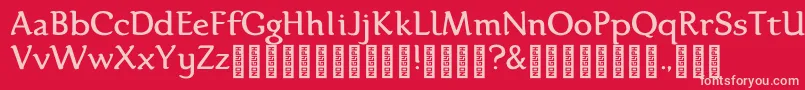 Karolina DEMO Regular Font – Pink Fonts on Red Background