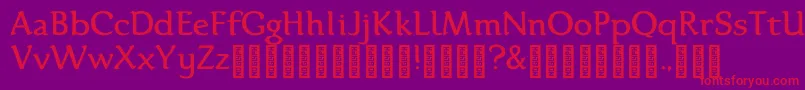 Karolina DEMO Regular-Schriftart – Rote Schriften auf violettem Hintergrund