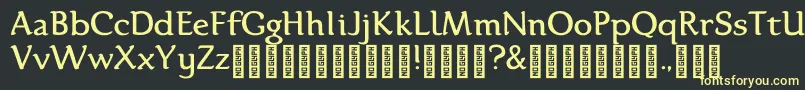 Karolina DEMO Regular Font – Yellow Fonts on Black Background