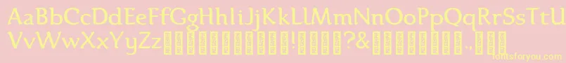 Karolina DEMO Regular Font – Yellow Fonts on Pink Background