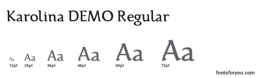 Karolina DEMO Regular Font Sizes