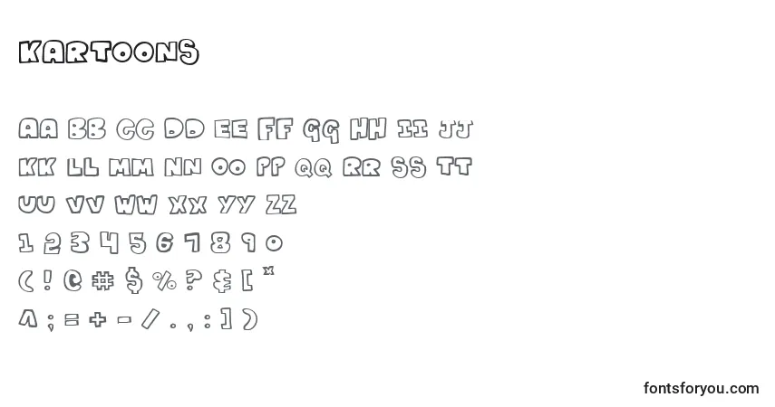 A fonte Kartoons (131408) – alfabeto, números, caracteres especiais