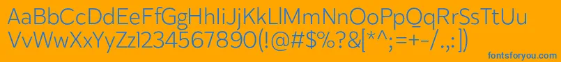 Karu Light Font – Blue Fonts on Orange Background