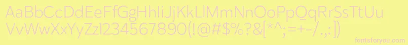 Karu Light Font – Pink Fonts on Yellow Background