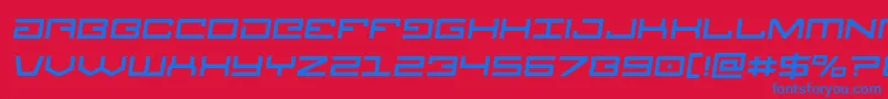 Legionsemital-Schriftart – Blaue Schriften auf rotem Hintergrund