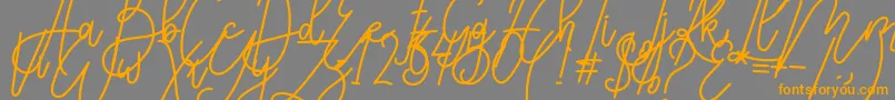 Karyland Font – Orange Fonts on Gray Background