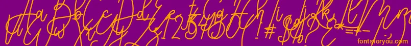 Karyland Font – Orange Fonts on Purple Background