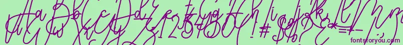 Karyland Font – Purple Fonts on Green Background