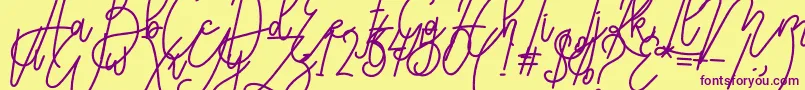 Karyland Font – Purple Fonts on Yellow Background