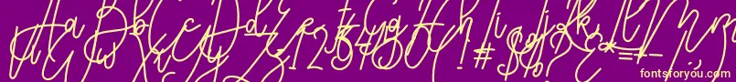 Karyland Font – Yellow Fonts on Purple Background