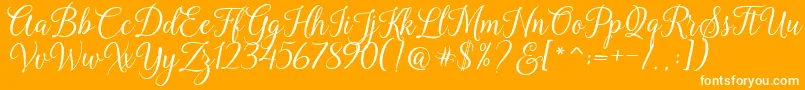 Kasandra Script Font – White Fonts on Orange Background