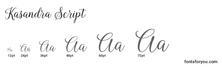 Kasandra Script Font Sizes