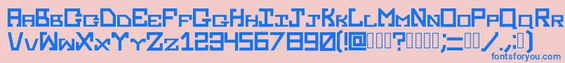 Kasattack Regular-Schriftart – Blaue Schriften auf rosa Hintergrund