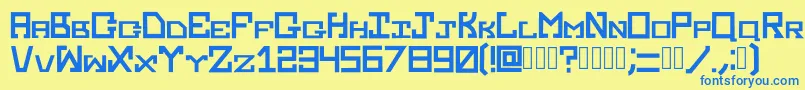 More about Kasattack Regular Font Kasattack Regular Font – Blue Fonts on Yellow Background