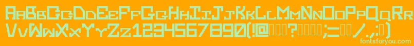 Kasattack Regular-Schriftart – Grüne Schriften auf orangefarbenem Hintergrund
