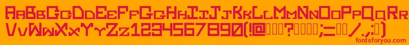 Więcej informacji o czcionce Kasattack Regular Czcionka Kasattack Regular – czerwone czcionki na pomarańczowym tle