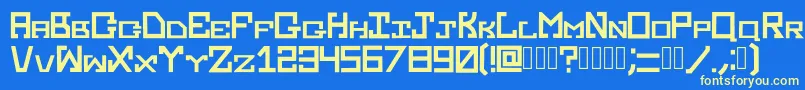 Kasattack Regular Font – Yellow Fonts on Blue Background