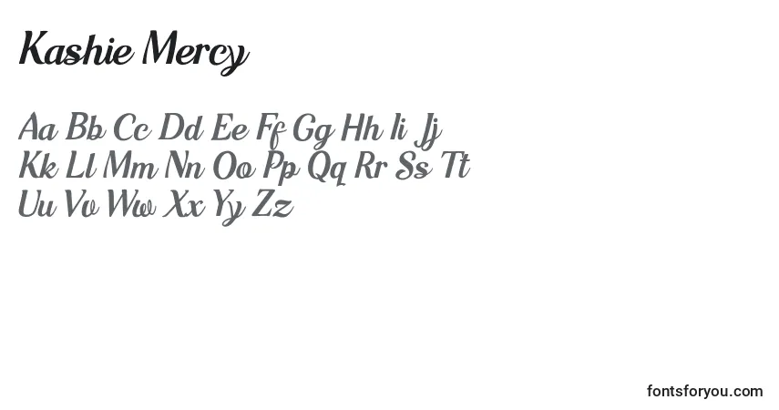 Schriftart Kashie Mercy – Alphabet, Zahlen, spezielle Symbole